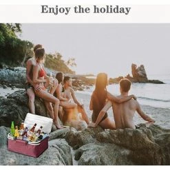 SINCèREETALI Panier Pique Niques,Panier D'isolation,Panier Pique-Nique Pliable,Panier Pique-Nique Portable Avec Boîte De Glace,Adapté Pour Les Voyages,Pique-Nique, Randonnée,Barbecue (Petit, Rouge) -Petit rangement Soldes Magasin 63820170 3