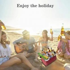 SINCèREETALI Panier Pique Niques,Panier D'isolation,Panier Pique-Nique Pliable,Panier Pique-Nique Portable Avec Boîte De Glace,Adapté Pour Les Voyages,Pique-Nique, Randonnée,Barbecue (Petit, Rouge) -Petit rangement Soldes Magasin 63820170 4