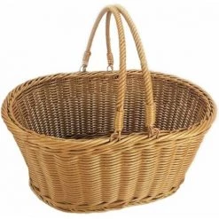 SINCèREETALI Panier Pique-Nique En Osier Rotin,Panier à Provision En Osier,Panier De Rangement En Osier Avec Poignée Vannerie Panier Pour Pique-Nique Fruits Fleurs Et Legumes