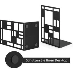 SLI-RES Serre-livres, Serre-livres, Serre-livres Pour étagères, Serre-livres Pour étagères, Serre-livres Pour Livres Lourds, Serre-livres En Métalnoir 1 Paires，Lilaris -Petit rangement Soldes Magasin 63824835 2