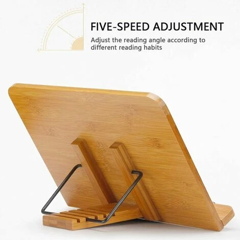 FOZIY Support De Livre Cuisine Tablette Ordinateur 28 Cm En Bois , Porte-Livre Pliable Et Réglable En Bois,Fonepro 4 FOZIY Support De Livre Cuisine Tablette Ordinateur 28 Cm En Bois , Porte-Livre Pliable Et Réglable En Bois,Fonepro – Image 2