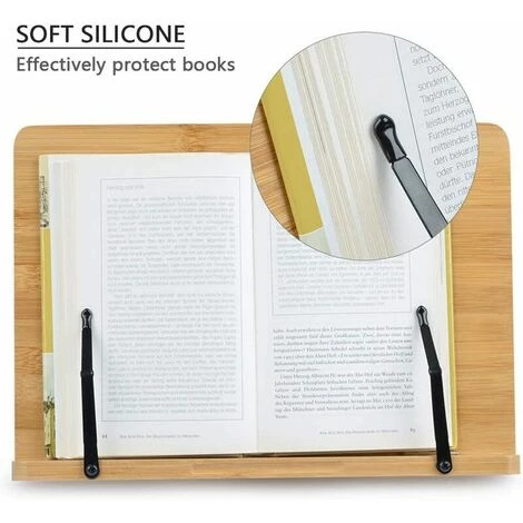 FOZIY Support De Livre Cuisine Tablette Ordinateur 28 Cm En Bois , Porte-Livre Pliable Et Réglable En Bois,Fonepro 6 FOZIY Support De Livre Cuisine Tablette Ordinateur 28 Cm En Bois , Porte-Livre Pliable Et Réglable En Bois,Fonepro – Image 4