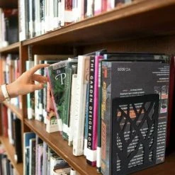 FOZIY Serre-livres En Métal Pour Livres Lourds, Support De Bibliothèque, Serre-livres Décoratifs Antidérapants Pour La Maison, Bouchons De Bibliothèque Noirs (3 Paires)，Fonepro -Petit rangement Soldes Magasin 63839856 3