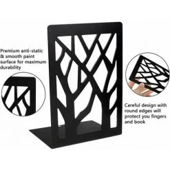 FOZIY Serre-livres En Métal Pour Livres Lourds, Support De Bibliothèque, Serre-livres Décoratifs Antidérapants Pour La Maison, Bouchons De Bibliothèque Noirs (3 Paires)，Fonepro -Petit rangement Soldes Magasin 63839856 4