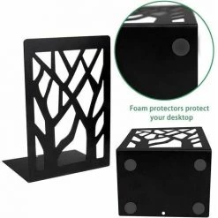 FOZIY Serre-livres En Métal Pour Livres Lourds, Support De Bibliothèque, Serre-livres Décoratifs Antidérapants Pour La Maison, Bouchons De Bibliothèque Noirs (3 Paires)，Fonepro -Petit rangement Soldes Magasin 63839856 5