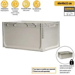 ARTPLAST Boîte Industrielle 600x400 H 320 Mm Gris -Petit rangement Soldes Magasin 63855470 3