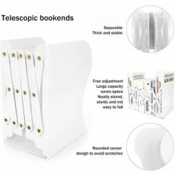 Serre-livres Extensibles, Support De Serre-livres De Bureau Pratique Et Robuste Extensible FUIENKO -Petit rangement Soldes Magasin 63857003 4