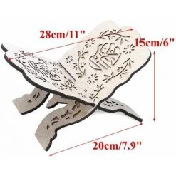 Serre-livres Coran Musulman Livre Bois Stand Cadeau Ramadan Allah Islamique Amovible Décoration FUIENKO -Petit rangement Soldes Magasin 63857006 3