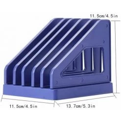 Porte-revues Support De Magazine 4 Compartiments,diviseurs De Fichiers Robustes Réglables,Blue FUIENKO -Petit rangement Soldes Magasin 63857026 3