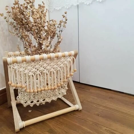 Porte-revues En Macramé Style Bohème Couverture D'emmaillotage,décoration D'intérieur FUIENKO 4 Porte-revues En Macramé Style Bohème Couverture D'emmaillotage,décoration D'intérieur FUIENKO – Image 2