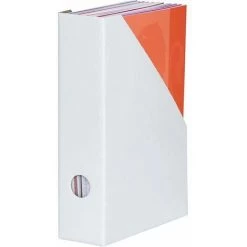 Lot De 1 Porte-documents A4 En Carton Solide Blanc，10cm FUIENKO -Petit rangement Soldes Magasin 63857042 4