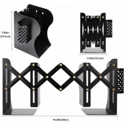 Serre-Livres En Métal Réglable En Fer, Serre-Livres Avec Porte-Stylo Pour La Maison, Le Bureau, L'école,Blanc FUIENKO -Petit rangement Soldes Magasin 63857048 3