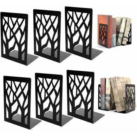 Serre-Livres En Métal, Anti-Rayures Et Antidérapant Presse Livre Noir Pour Enfant, Bureau,6 PCS FUIENKO 3 Serre-Livres En Métal, Anti-Rayures Et Antidérapant Presse Livre Noir Pour Enfant, Bureau,6 PCS FUIENKO