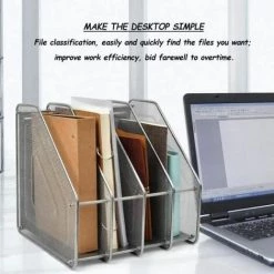 PORTE-REVUE En Métal Avec 4 Compartiments En Maille Porte-revues Argent FUIENKO -Petit rangement Soldes Magasin 63857092 4