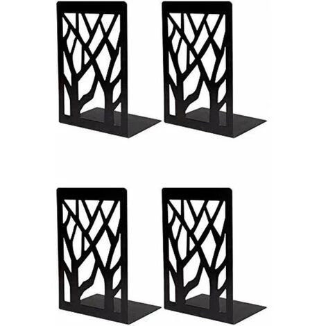 Serre-livres Antidérapants En Métal Pour étagères Support De Livre En Forme D'arbre 4pcs FUIENKO 3 Serre-livres Antidérapants En Métal Pour étagères Support De Livre En Forme D'arbre 4pcs FUIENKO