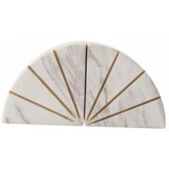 Serre-livres Robustes Antidérapants Fabriqués à La Main En Marbre Serre-livres Bouchon De Livre Bloc Support Blanc FUIENKO