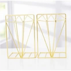 De Serre-livres Antidérapants En Fer étagère De Bureau Design En Diamant,OR,2pièces FUIENKO