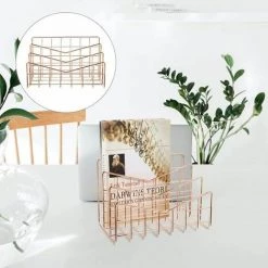 Porte-Revues En Métal Porte-Fichiers Trieur Bureau (Or Rose) FUIENKO -Petit rangement Soldes Magasin 63857200 3