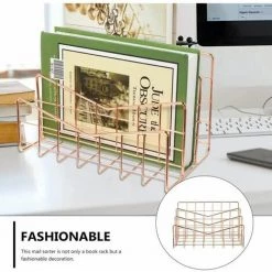 Porte-Revues En Métal Porte-Fichiers Trieur Bureau (Or Rose) FUIENKO -Petit rangement Soldes Magasin 63857200 4