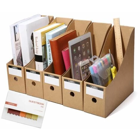 Boîte De Rangement,Porte-revues En Papier Kraft Pour Fichier Bureau,5pcs FUIENKO 3 Boîte De Rangement,Porte-revues En Papier Kraft Pour Fichier Bureau,5pcs FUIENKO
