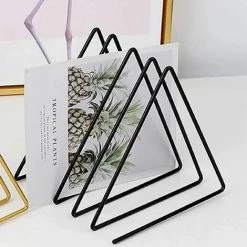 Triangle Porte-Revues Triangle En Métal Titulaire Support De Rangement En Métal FUIENKO -Petit rangement Soldes Magasin 63857214 4