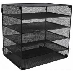 Organisateur De Fichiers En Métal Grille En Maille Noire Cinq Couches Grande Capacité FUIENKO