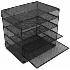 Organisateur De Fichiers En Métal Grille En Maille Noire Cinq Couches Grande Capacité FUIENKO -Petit rangement Soldes Magasin 63857260 3