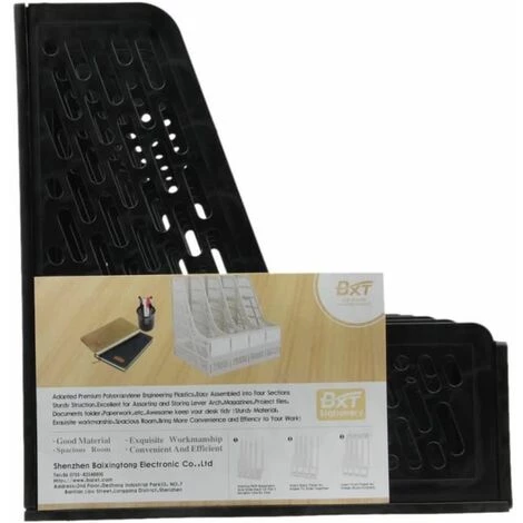 Porte-Revues De Fichier Avec 4 Compartiments Boîte De Rangement En Plastique FUIENKO 6 Porte-Revues De Fichier Avec 4 Compartiments Boîte De Rangement En Plastique FUIENKO – Image 4