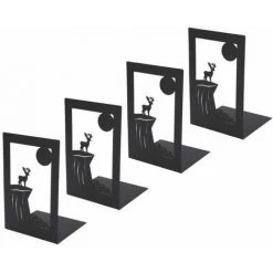 Serre-livres Robustes En Métal Robuste Avec 4 Coussinets En Mousse Antidérapants,Cliff FUIENKO