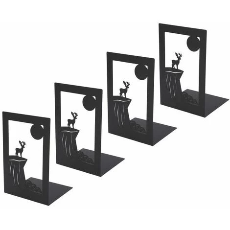 Serre-livres Robustes En Métal Robuste Avec 4 Coussinets En Mousse Antidérapants,Cliff FUIENKO 3 Serre-livres Robustes En Métal Robuste Avec 4 Coussinets En Mousse Antidérapants,Cliff FUIENKO