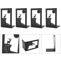 Serre-livres Robustes En Métal Robuste Avec 4 Coussinets En Mousse Antidérapants,Cliff FUIENKO 9 Serre-livres Robustes En Métal Robuste Avec 4 Coussinets En Mousse Antidérapants,Cliff FUIENKO -Petit rangement Soldes Magasin 63857303 4