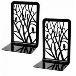 Serre Livre,en Métal Robuste,motif Arbre Décoratif Unique,1 Paire FUIENKO
