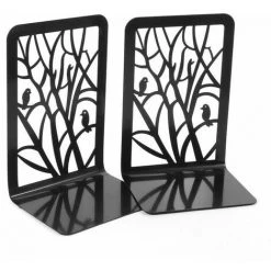 Serre Livre,en Métal Robuste,motif Arbre Décoratif Unique,1 Paire FUIENKO -Petit rangement Soldes Magasin 63857380 4