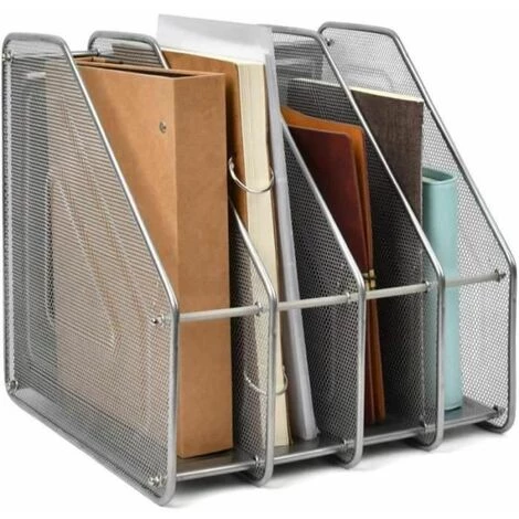 PORTE-REVUE En Métal Avec 4 Compartiments En Maille Porte-revues,Argent FUIENKO 3 PORTE-REVUE En Métal Avec 4 Compartiments En Maille Porte-revues,Argent FUIENKO