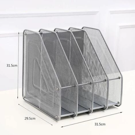 PORTE-REVUE En Métal Avec 4 Compartiments En Maille Porte-revues,Argent FUIENKO 5 PORTE-REVUE En Métal Avec 4 Compartiments En Maille Porte-revues,Argent FUIENKO – Image 3