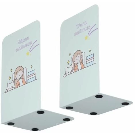 Serre-livres En Métal Bouchon De Livre Joint Antidérapant Matériau Métallique 2 Pièces FUIENKO 4 Serre-livres En Métal Bouchon De Livre Joint Antidérapant Matériau Métallique 2 Pièces FUIENKO – Image 2