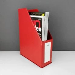 Porte-revues En PVC Avec Fenêtre D'inscription | A4, Dos 90mm | Pliable Rouge FUIENKO -Petit rangement Soldes Magasin 63857426 2