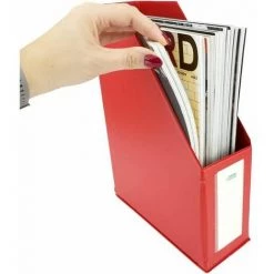 Porte-revues En PVC Avec Fenêtre D'inscription | A4, Dos 90mm | Pliable Rouge FUIENKO -Petit rangement Soldes Magasin 63857426 4