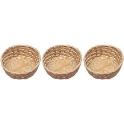 HEGUYEY 3 Pièces De Fruits Corbeille À Pain Plateau De Stockage Panier Osier Corbeille De Fruits Pain Servant Panier Ronde Peu Profonde Panier