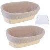 MEZHENG Pain Ovale En Rotin Paniers De Cuisson Panier De Fermentation Du Pain Corbeille à Pain Moule Pour Faire Lever Votre Pain Bread Raising Basket (Ellipse 2PCS 25cm) -Petit rangement Soldes Magasin 63893420 1