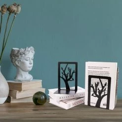 SLBRILLèRE Serre-Livres Noir En Métal Anti-Rayures Et Antidérapant Serre-Livres Enfants Serre-Livres Robustes Pour école Et Maison Conception De Chat Et D'arbre Séparateurs De Livres 1 Paire 10 SLBRILLèRE Serre-Livres Noir En Métal Anti-Rayures Et Antidérapant Serre-Livres Enfants Serre-Livres Robustes Pour école Et Maison Conception De Chat Et D'arbre Séparateurs De Livres 1 Paire -Petit rangement Soldes Magasin 63923660 4