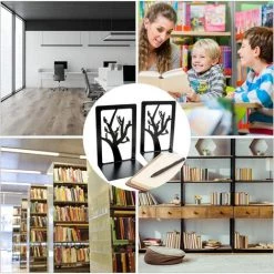 SLBRILLèRE Serre-Livres Noir En Métal Anti-Rayures Et Antidérapant Serre-Livres Enfants Serre-Livres Robustes Pour école Et Maison Conception De Chat Et D'arbre Séparateurs De Livres 1 Paire 11 SLBRILLèRE Serre-Livres Noir En Métal Anti-Rayures Et Antidérapant Serre-Livres Enfants Serre-Livres Robustes Pour école Et Maison Conception De Chat Et D'arbre Séparateurs De Livres 1 Paire -Petit rangement Soldes Magasin 63923660 5