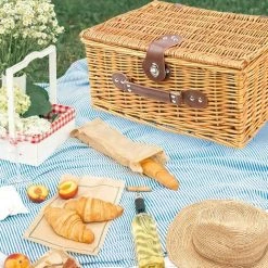 AICOK Paniers Pique-Nique Avec 16 Outils De Pique-Nique Comprend Couverture De Pique-Nique Paniers En Osier Fait Main Pour 2 Personnes Forme De Maison -Petit rangement Soldes Magasin 63937666 3