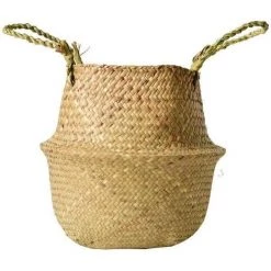 BENOBBY KIDS Panier De Ventre Jonc De Mer Rangement Naturel Panier Osier Corbeille à Linge Grand Stockage Panier De Plantes D'intérieur