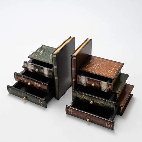 BENOBBY KIDS Serre-Livres Vintage Décoratif Organisateur De Livre En Bois Faux Livre étagère Bien Rangé Serre-Livres Pour Bureau, Bibliothèque Ou étude 3 BENOBBY KIDS Serre-Livres Vintage Décoratif Organisateur De Livre En Bois Faux Livre étagère Bien Rangé Serre-Livres Pour Bureau, Bibliothèque Ou étude