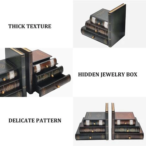 BENOBBY KIDS Serre-Livres Vintage Décoratif Organisateur De Livre En Bois Faux Livre étagère Bien Rangé Serre-Livres Pour Bureau, Bibliothèque Ou étude 5 BENOBBY KIDS Serre-Livres Vintage Décoratif Organisateur De Livre En Bois Faux Livre étagère Bien Rangé Serre-Livres Pour Bureau, Bibliothèque Ou étude – Image 3