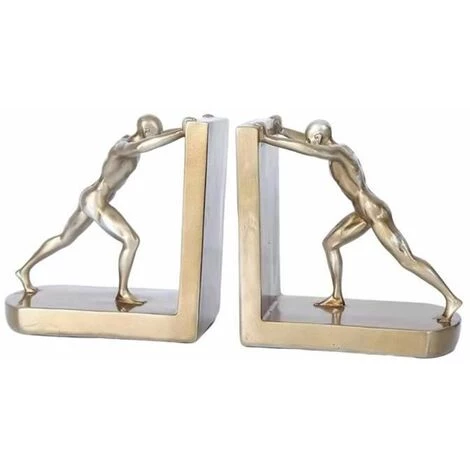 Paire Rétro Serre-livres Push Man Statue Figurine Bouts De Livre Bloc Bloqueur FUIENKO 3 Paire Rétro Serre-livres Push Man Statue Figurine Bouts De Livre Bloc Bloqueur FUIENKO