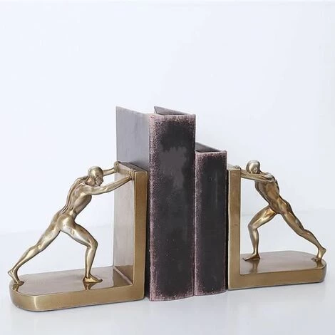 Paire Rétro Serre-livres Push Man Statue Figurine Bouts De Livre Bloc Bloqueur FUIENKO 6 Paire Rétro Serre-livres Push Man Statue Figurine Bouts De Livre Bloc Bloqueur FUIENKO â Image 4