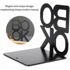 Serre Livre, Cale Livre En Métal,Innovant Presse Livre(1 Paire)blanc FUIENKO -Petit rangement Soldes Magasin 63951686 3