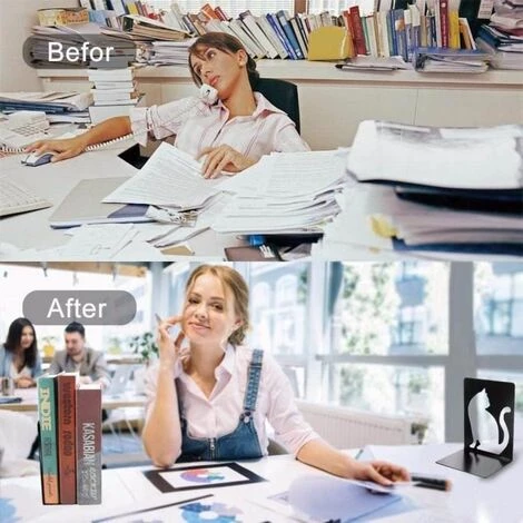 Serre-Livres En Acrylique Transparent,Organisateur De Bureau En Forme De L,2pcs FUIENKO 6 Serre-Livres En Acrylique Transparent,Organisateur De Bureau En Forme De L,2pcs FUIENKO – Image 4